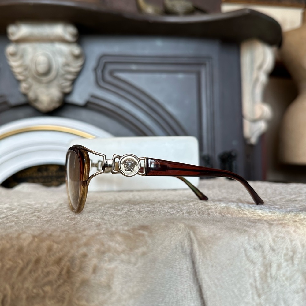Versace Medusa Sunglasses Brown Ombre Cat Eye - Picture 2 of 7